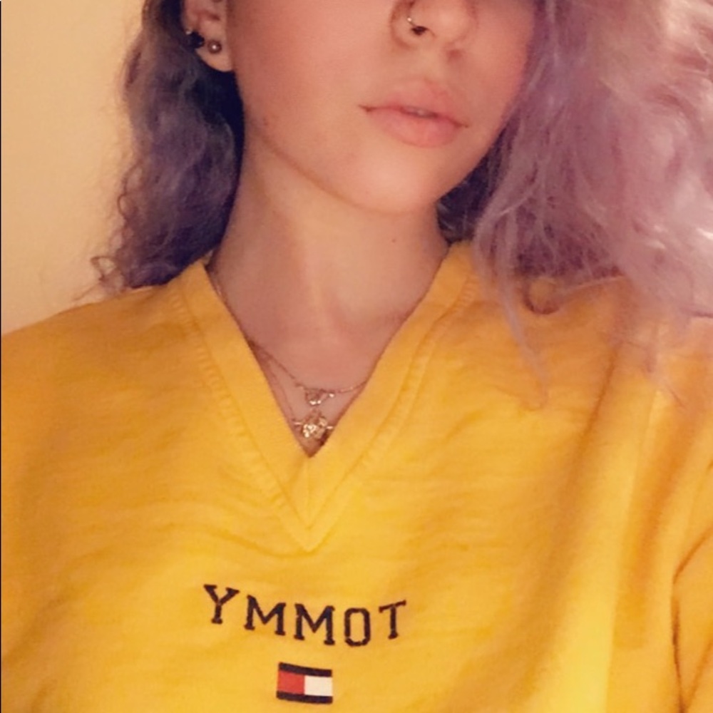 Yellow Authentic Tommy Hilfiger V neck pull over